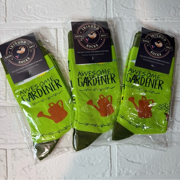 New “I'd Rather Be Gardening” Socks Green Casual Socks for Effortless Style - Picture 2 of 5